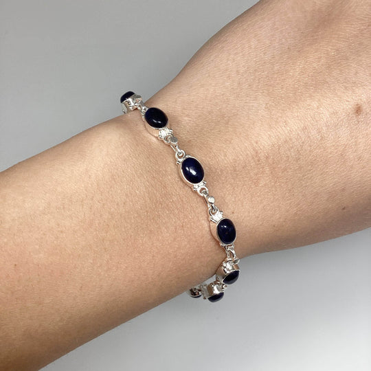 Sodalite Sterling Silver Bracelet - Rocks and Gems Canada