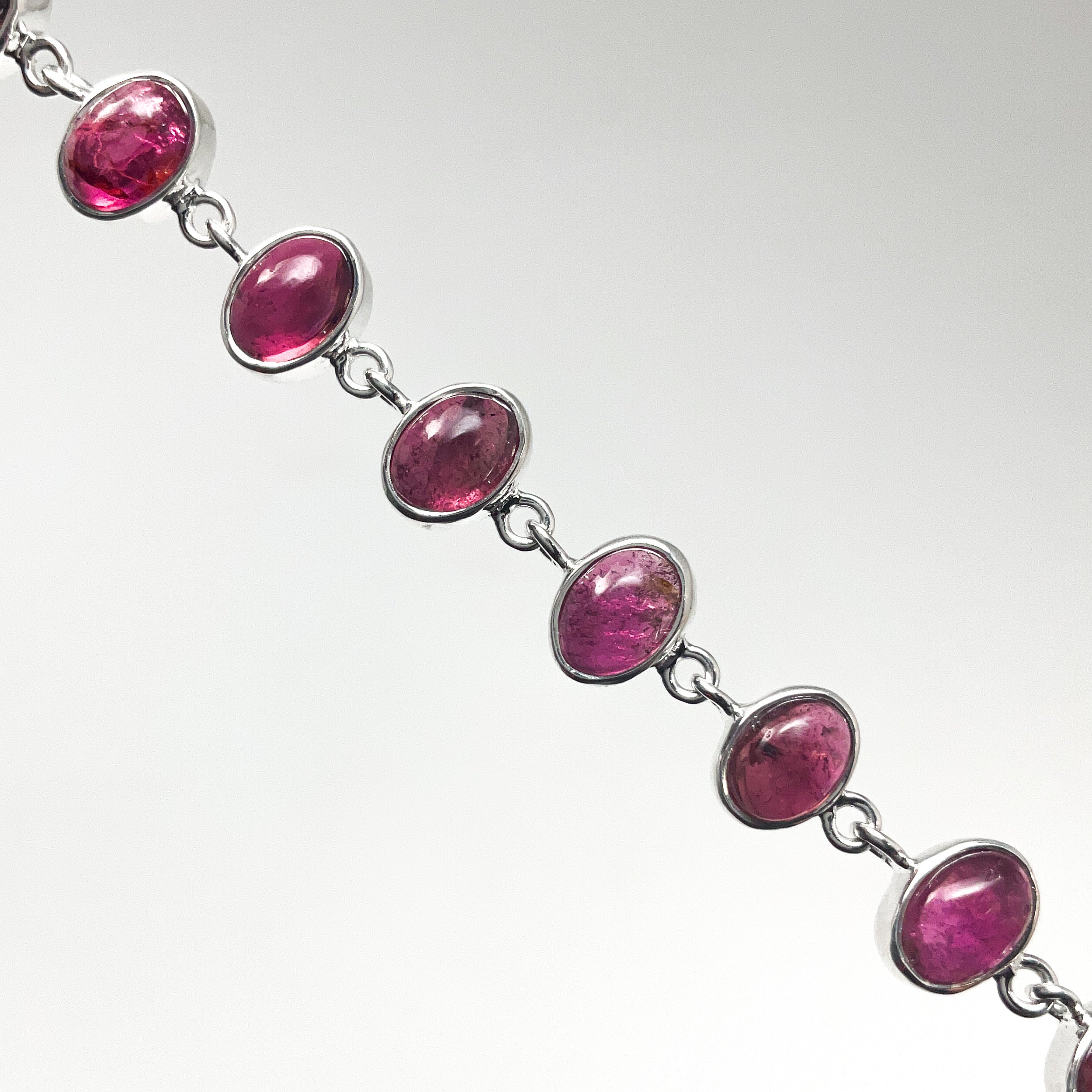 Pink Tourmaline Sterling Silver Bracelet - Rocks and Gems Canada