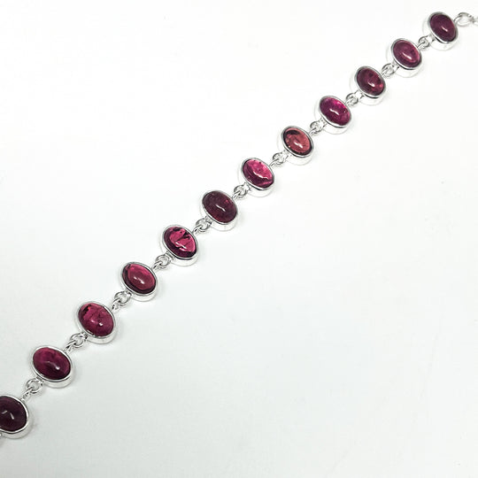 Pink Tourmaline Sterling Silver Bracelet - Rocks and Gems Canada