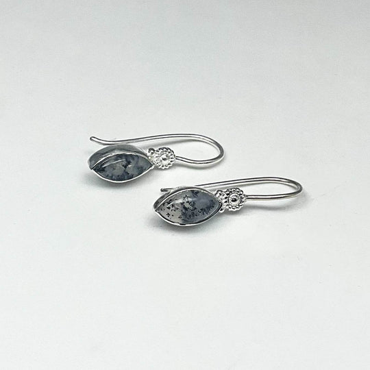 Dendritic Opal Dangle Earrings - Rocks and Gems Canada