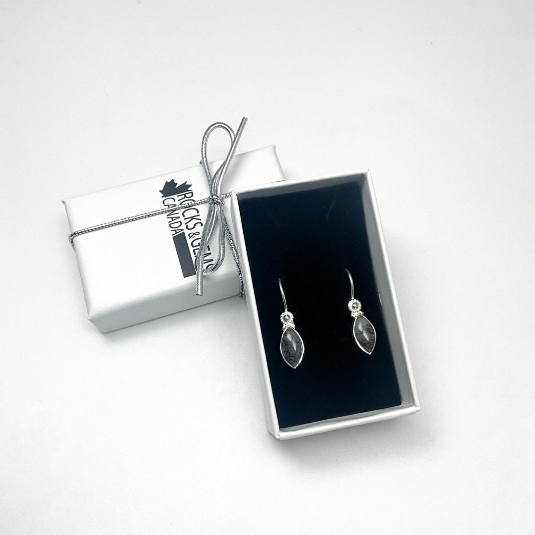 Dendritic Opal Dangle Earrings - Rocks and Gems Canada