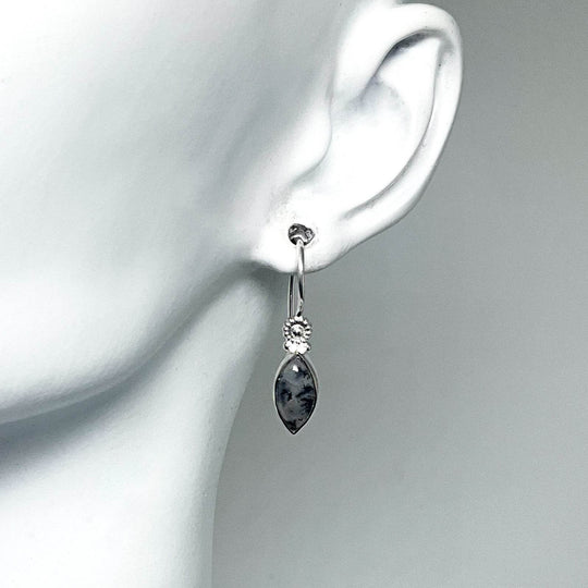 Dendritic Opal Dangle Earrings - Rocks and Gems Canada