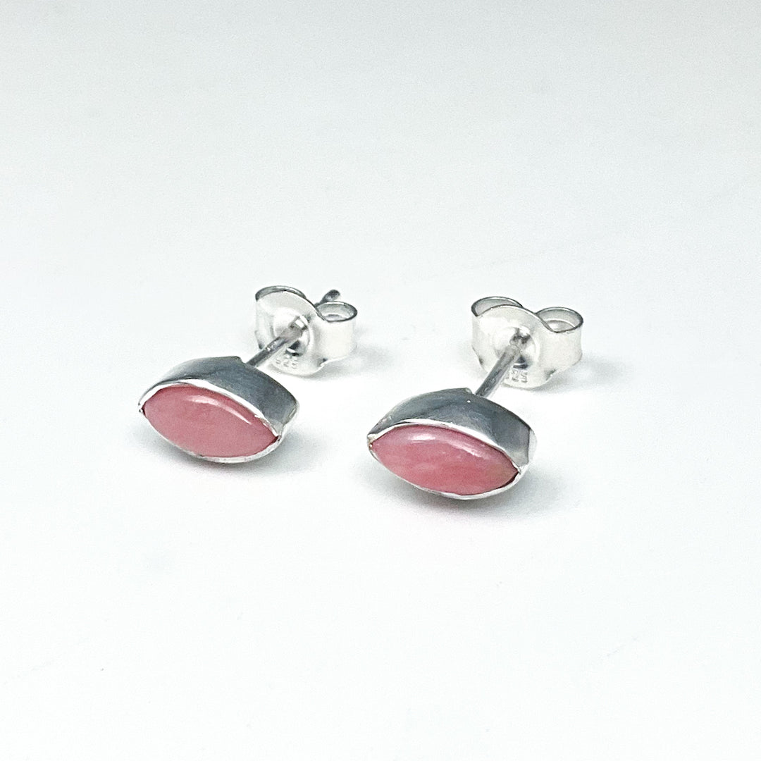 Pink Peruvian Opal Stud Earrings - Rocks and Gems Canada