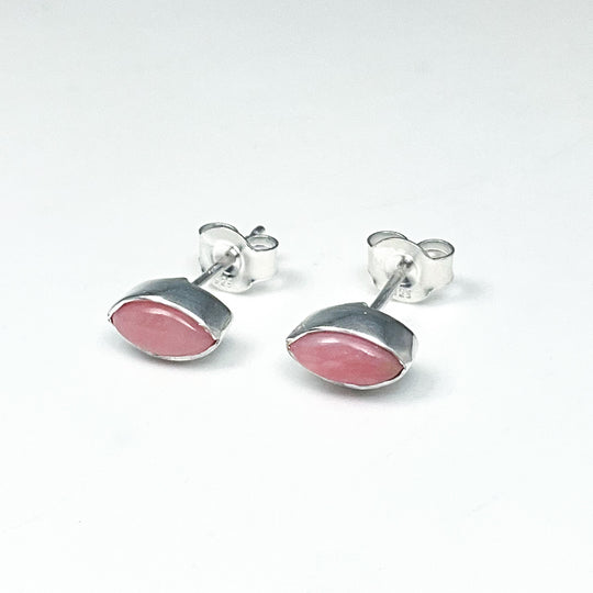 Pink Peruvian Opal Stud Earrings - Rocks and Gems Canada
