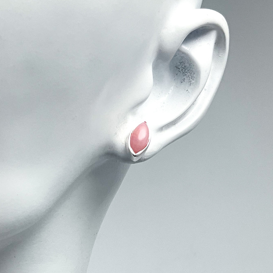 Pink Peruvian Opal Stud Earrings - Rocks and Gems Canada