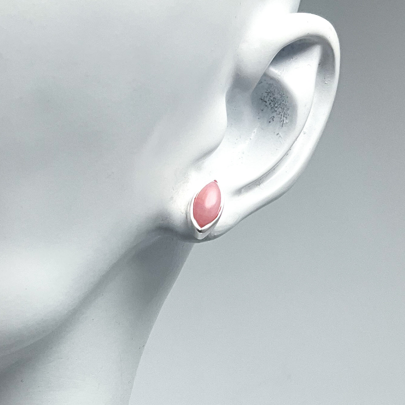 Pink Peruvian Opal Stud Earrings - Rocks and Gems Canada