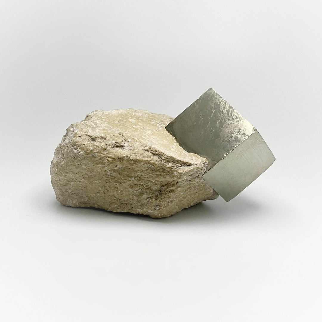 Iron Pyrite Cube in Matrix - Rocks and Gems Canada