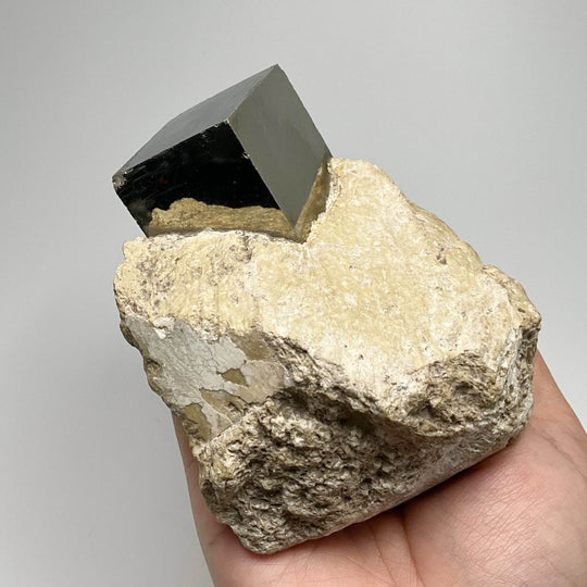 Iron Pyrite Cube in Matrix - Rocks and Gems Canada
