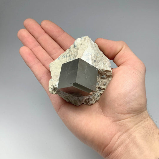 Iron Pyrite Cube in Matrix - Rocks and Gems Canada
