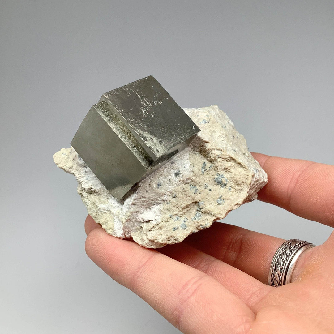 Iron Pyrite Cube in Matrix - Rocks and Gems Canada