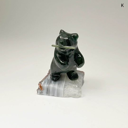 Jade Bear Carving on Base - Rocks and Gems Canada