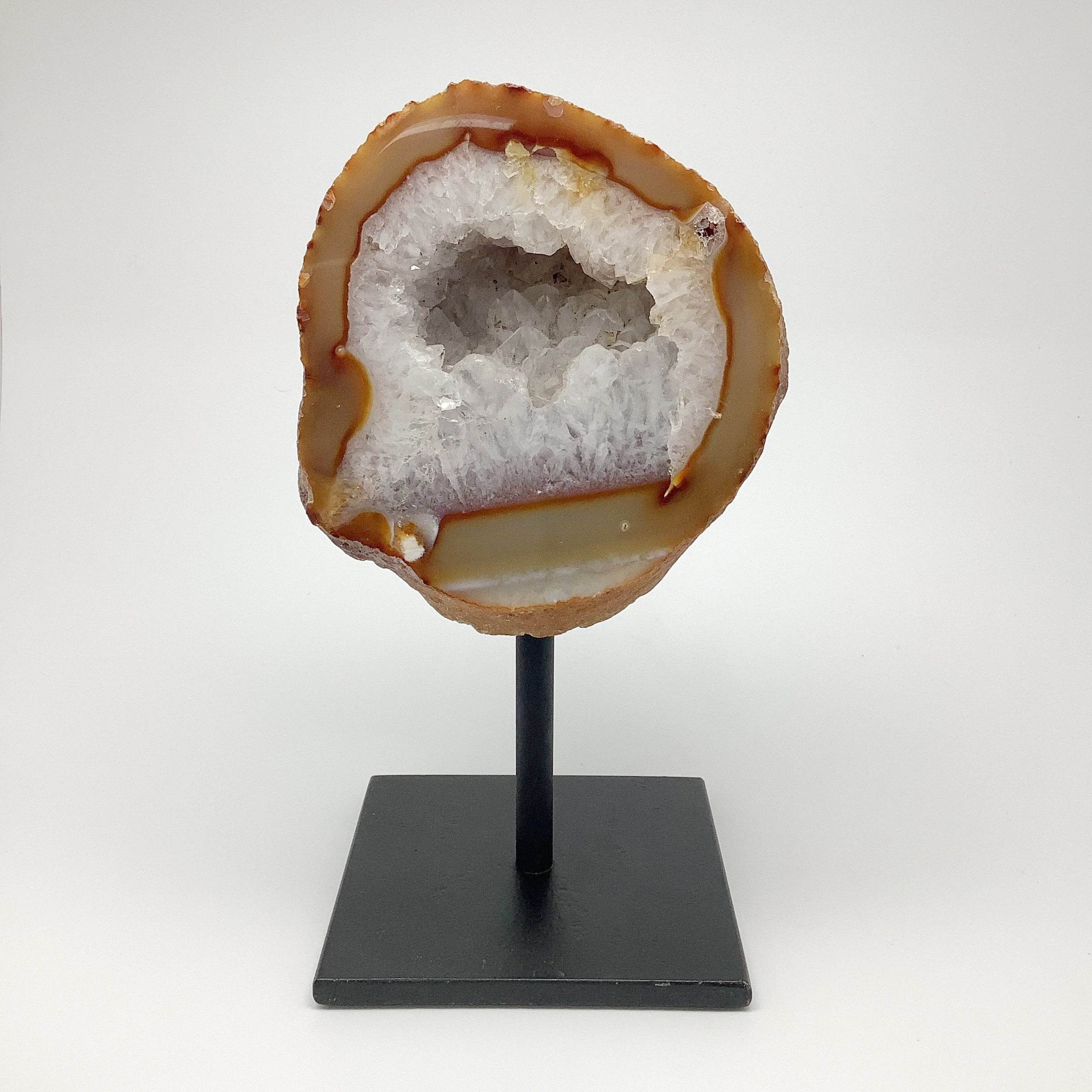 Natural Agate Geode on Stand - Rocks and Gems Canada