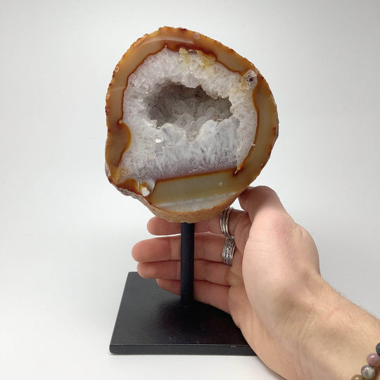 Natural Agate Geode on Stand - Rocks and Gems Canada