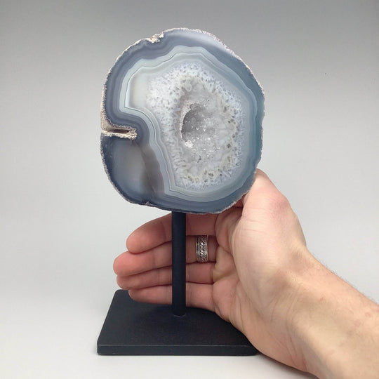 Natural Agate Geode on Stand - Rocks and Gems Canada