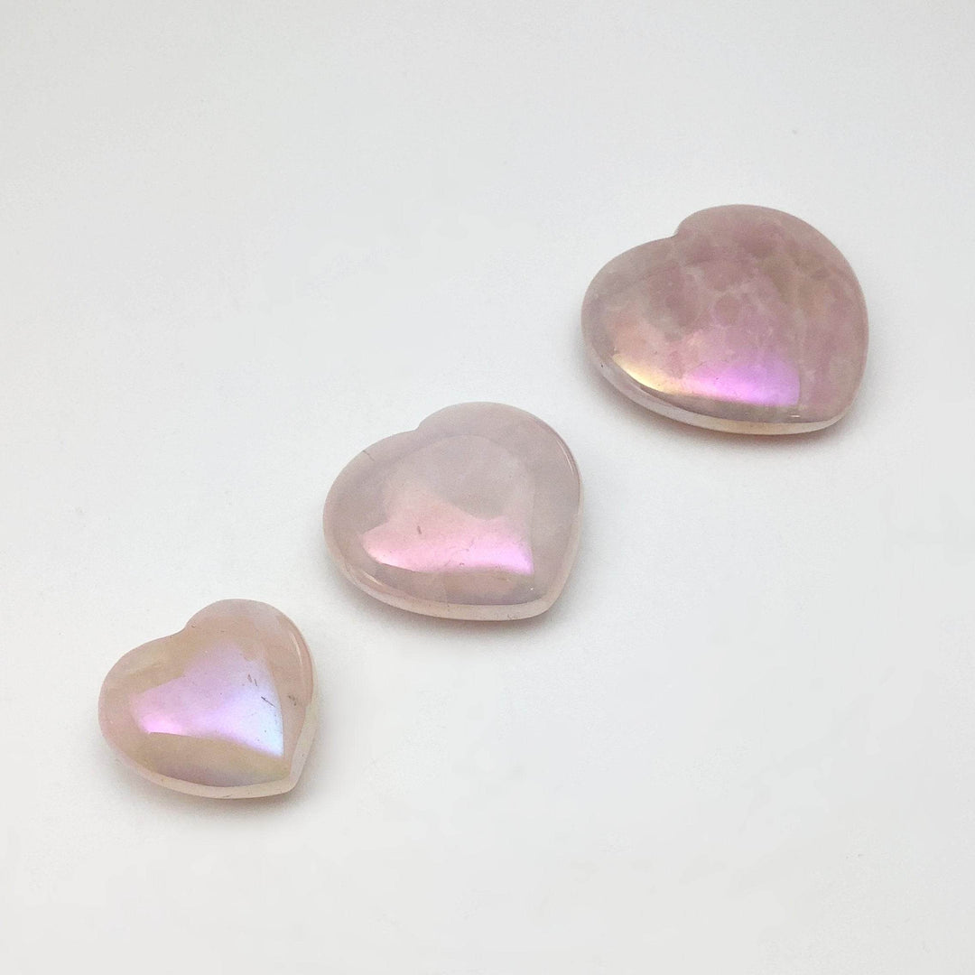 Opalescent Rose Quartz Heart - Rocks and Gems Canada