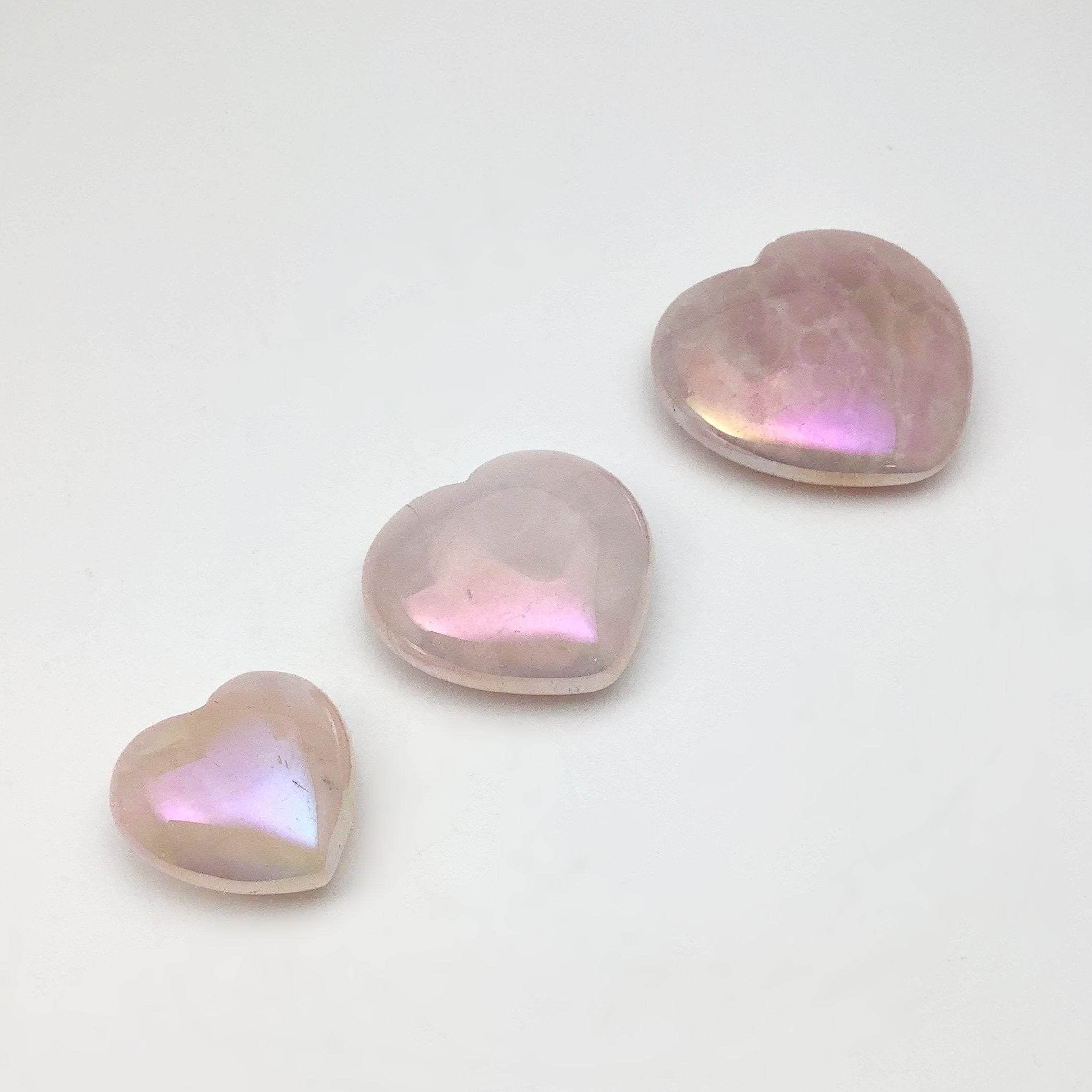 Opalescent Rose Quartz Heart - Rocks and Gems Canada