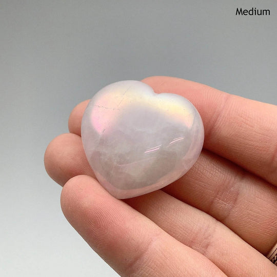 Opalescent Rose Quartz Heart - Rocks and Gems Canada