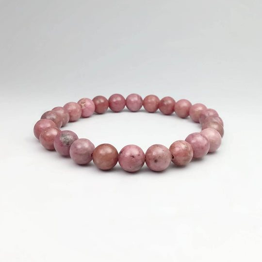 Pink Rhodonite Beaded Bracelet - Rocks and Gems Canada
