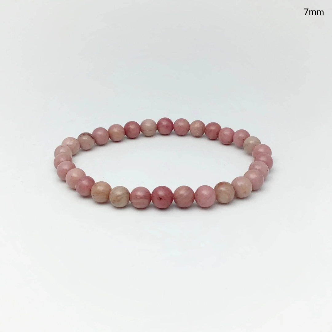 Pink Rhodonite Beaded Bracelet - Rocks and Gems Canada