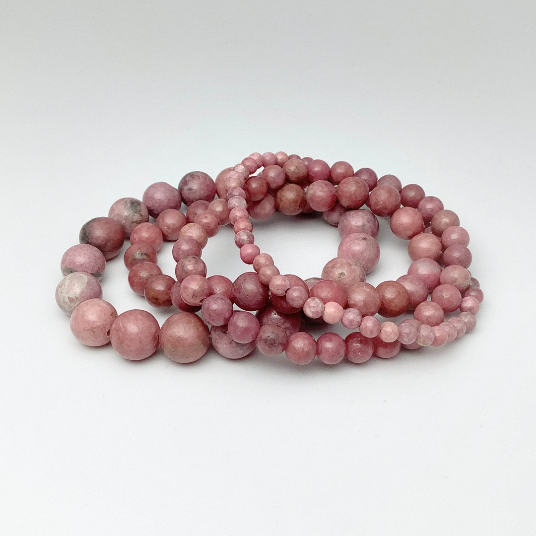 Pink Rhodonite Beaded Bracelet - Rocks and Gems Canada