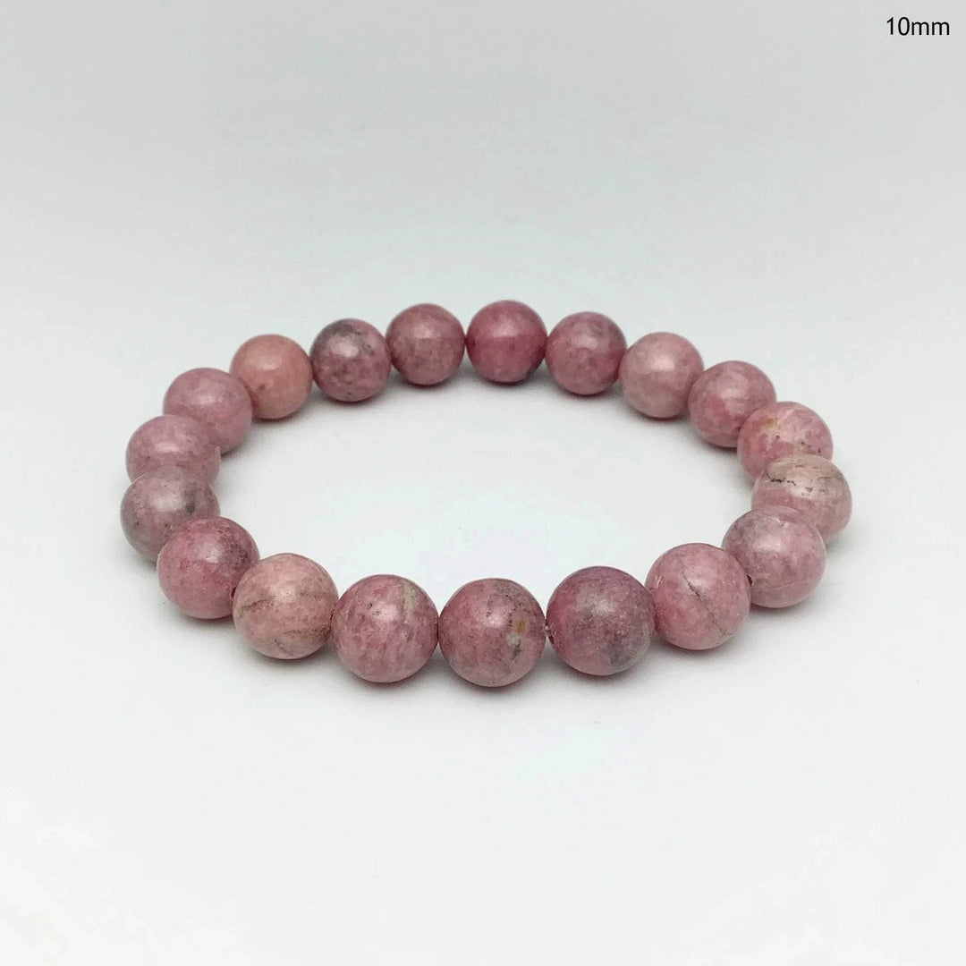 Pink Rhodonite Beaded Bracelet - Rocks and Gems Canada