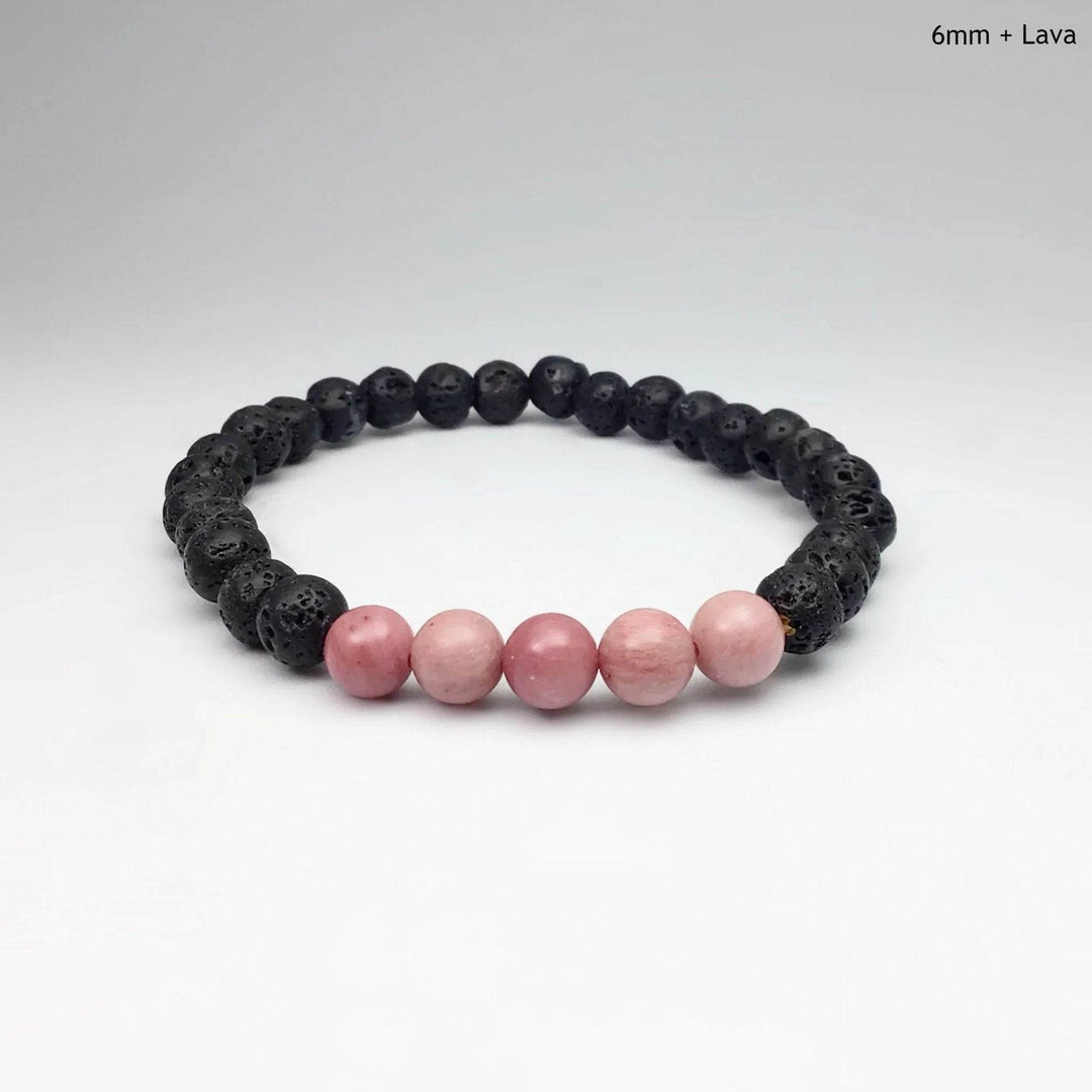 Pink Rhodonite Beaded Bracelet - Rocks and Gems Canada