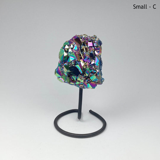 Rainbow Amethyst Druze Cluster On Stand - Rocks and Gems Canada