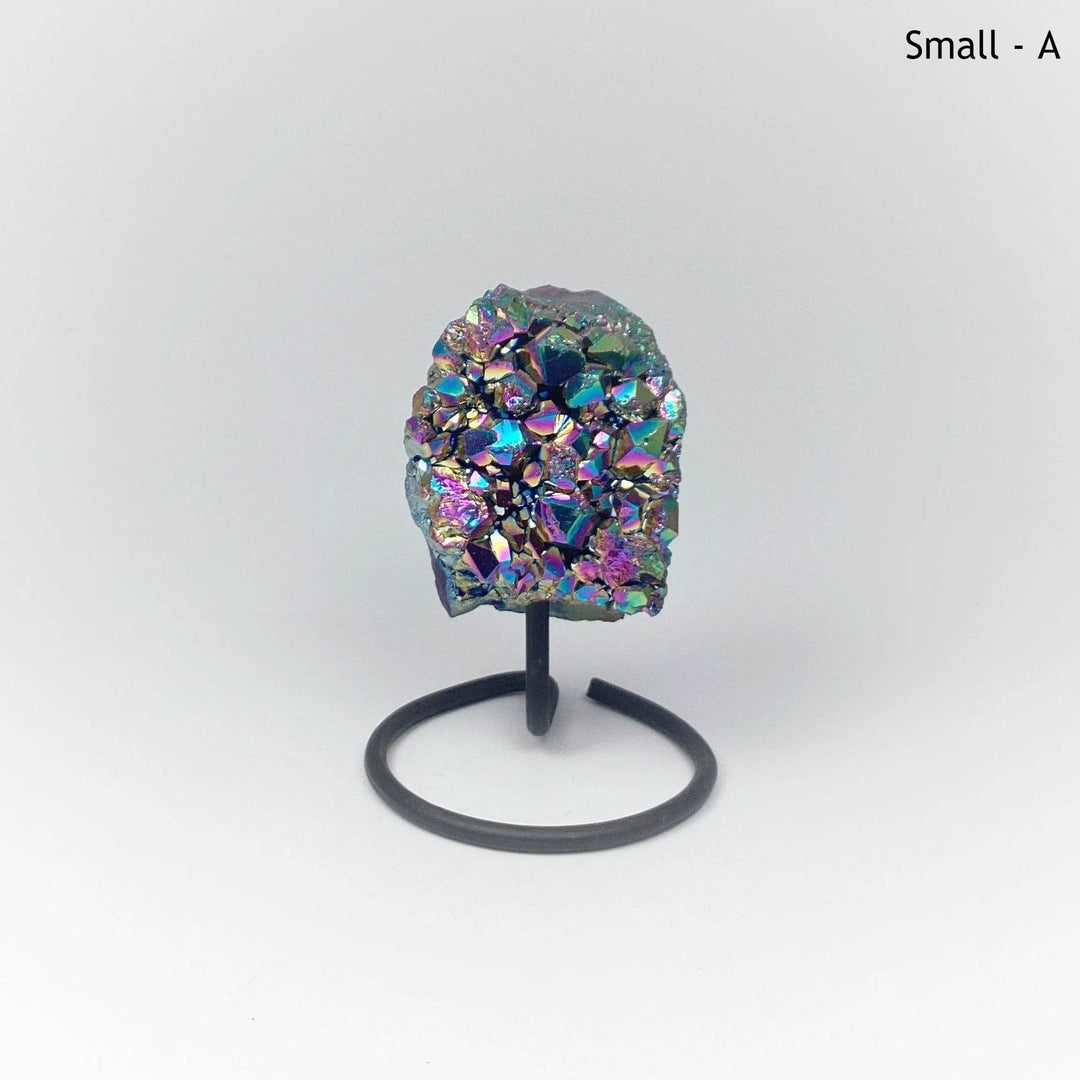 Rainbow Amethyst Druze Cluster On Stand - Rocks and Gems Canada