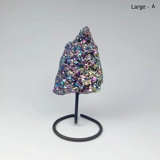 Rainbow Amethyst Druze Cluster On Stand - Rocks and Gems Canada