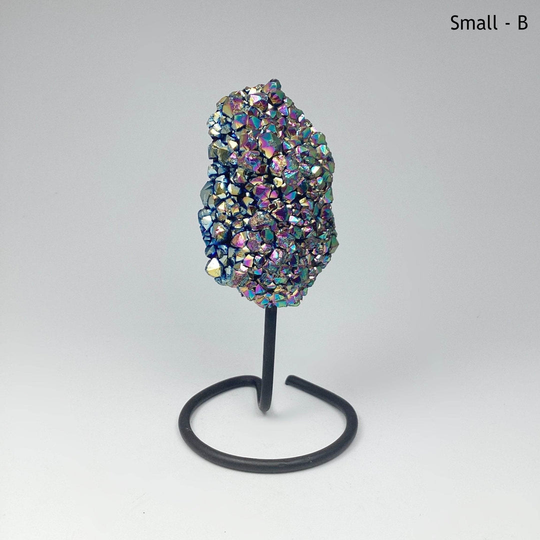 Rainbow Amethyst Druze Cluster On Stand - Rocks and Gems Canada