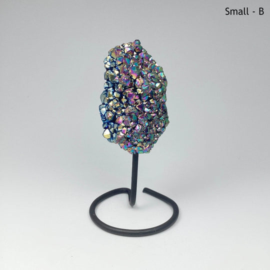 Rainbow Amethyst Druze Cluster On Stand - Rocks and Gems Canada