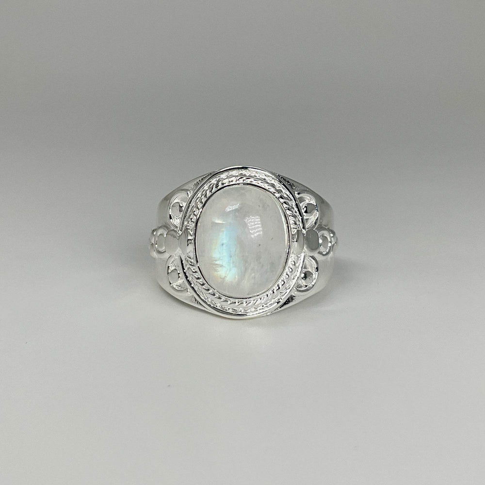 Rainbow Moonstone Ring - Rocks and Gems Canada