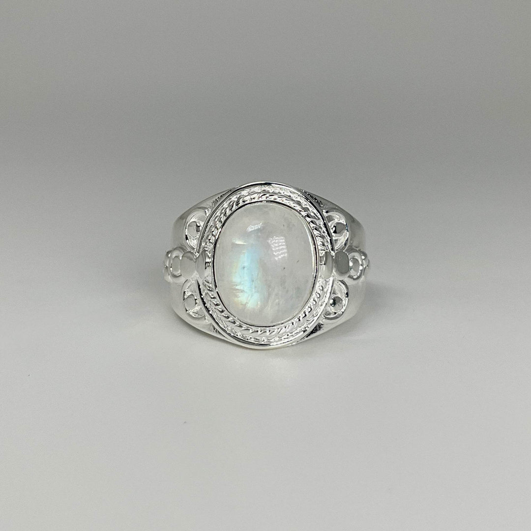 Rainbow Moonstone Ring - Rocks and Gems Canada