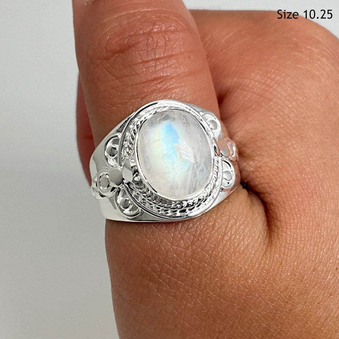 Rainbow Moonstone Ring - Rocks and Gems Canada