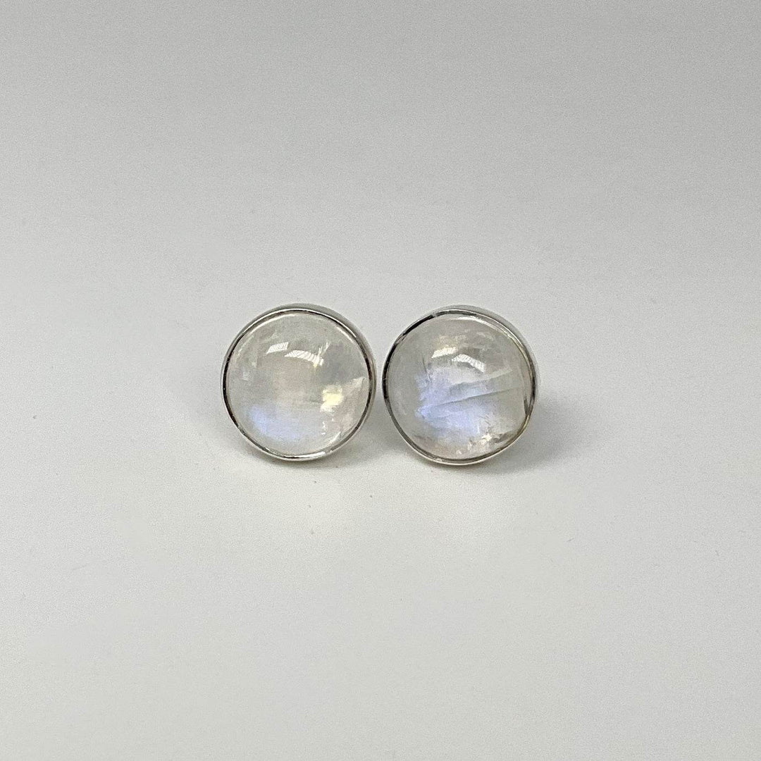 Rainbow Moonstone Stud Earrings - Rocks and Gems Canada