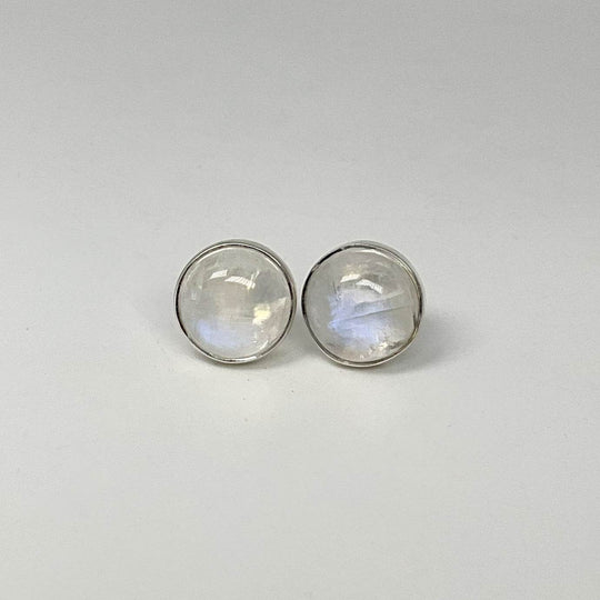 Rainbow Moonstone Stud Earrings - Rocks and Gems Canada
