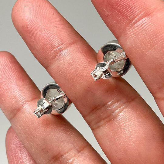 Rainbow Moonstone Stud Earrings - Rocks and Gems Canada