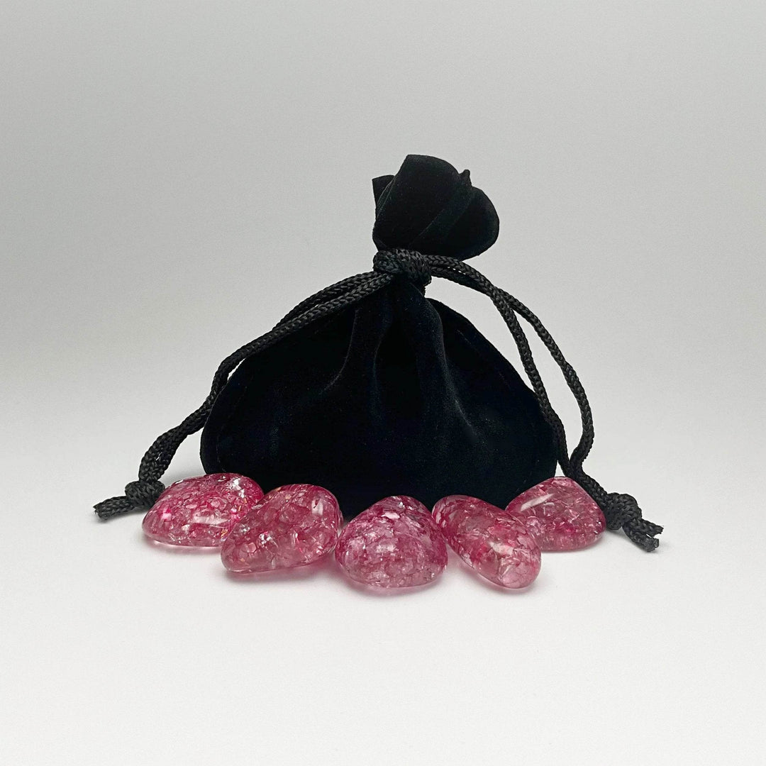 Red Crackle Quartz Small Tumbles Pouch - Rocks and Gems Canada