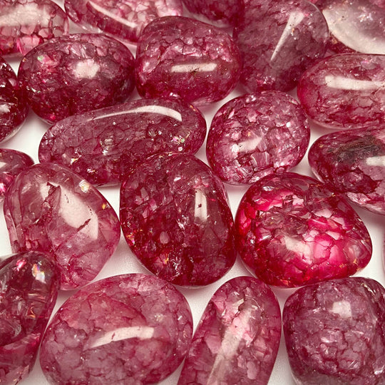 Red Crackle Quartz Small Tumbles Pouch - Rocks and Gems Canada