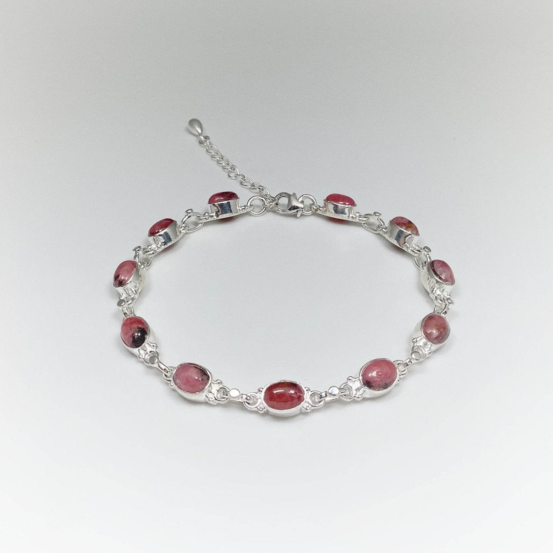 Rhodonite Sterling Silver Bracelet - Rocks and Gems Canada