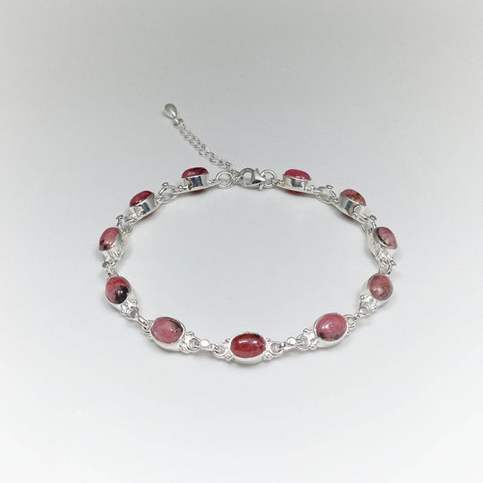 Rhodonite Sterling Silver Bracelet - Rocks and Gems Canada