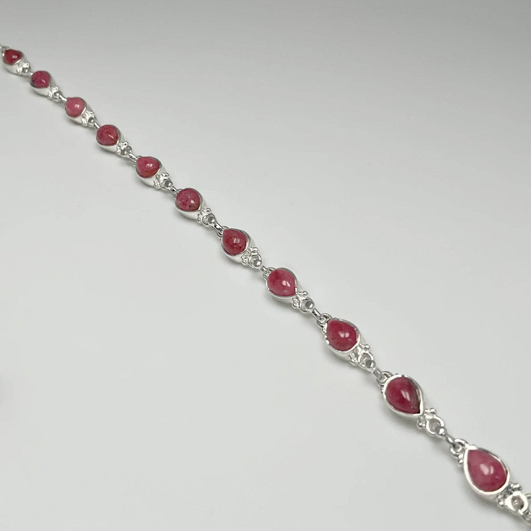 Rhodonite Sterling Silver Bracelet - Rocks and Gems Canada