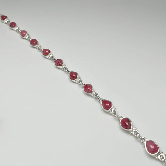 Rhodonite Sterling Silver Bracelet - Rocks and Gems Canada