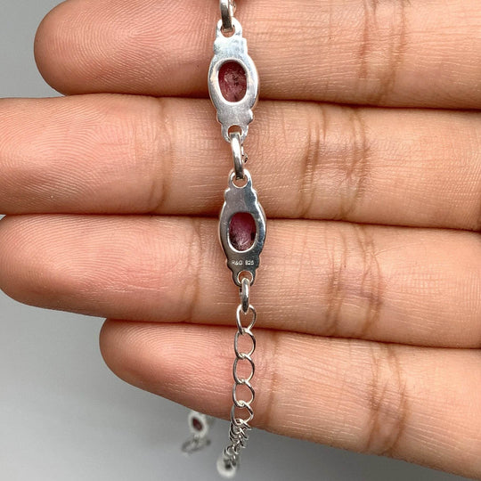 Rhodonite Sterling Silver Bracelet - Rocks and Gems Canada