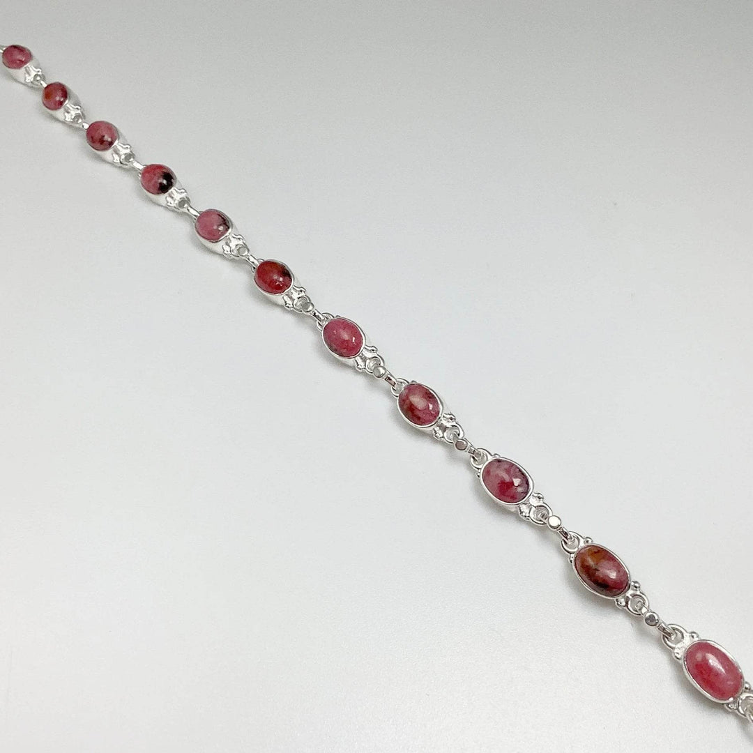 Rhodonite Sterling Silver Bracelet - Rocks and Gems Canada