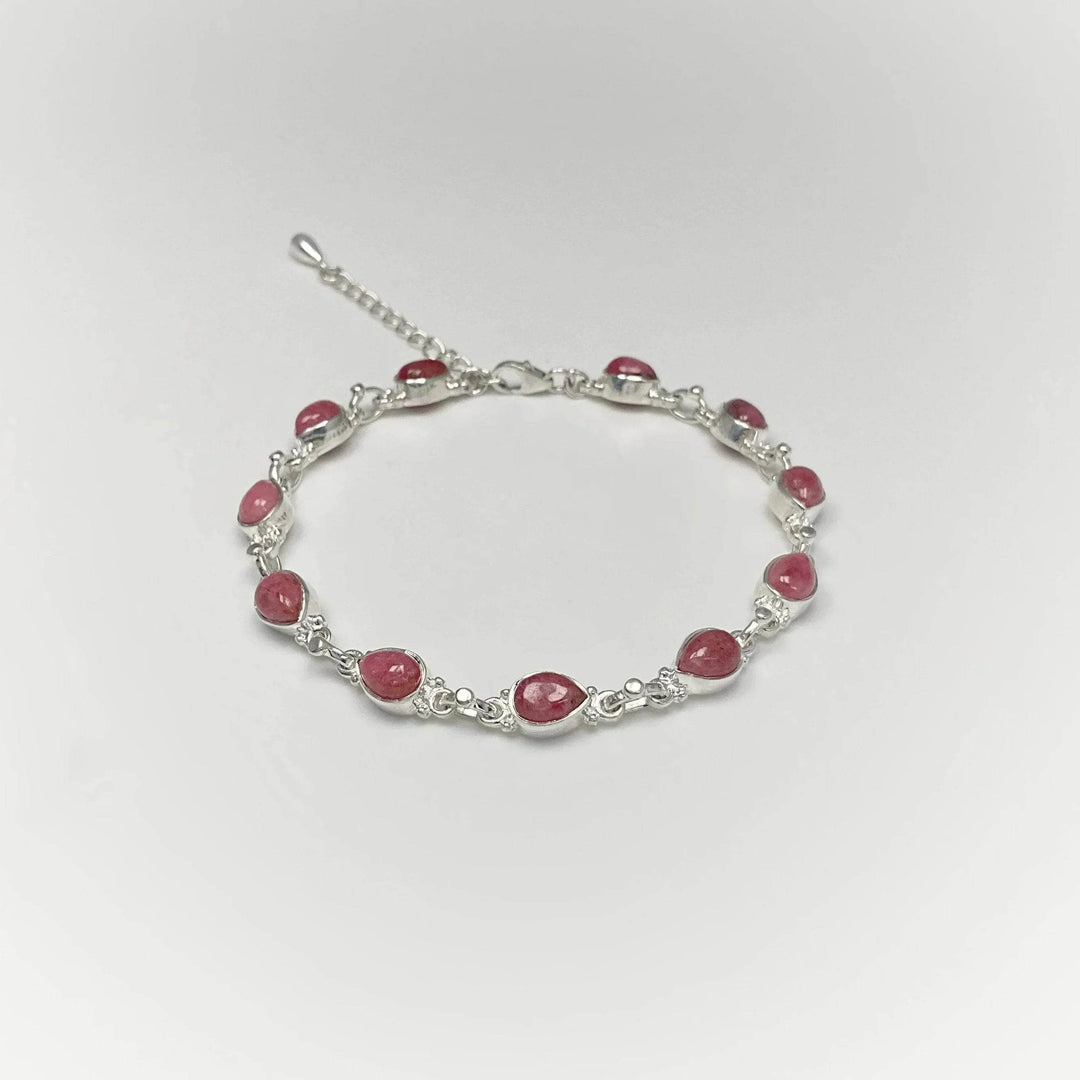Rhodonite Sterling Silver Bracelet - Rocks and Gems Canada