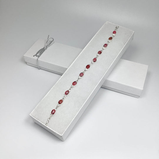 Rhodonite Sterling Silver Bracelet - Rocks and Gems Canada