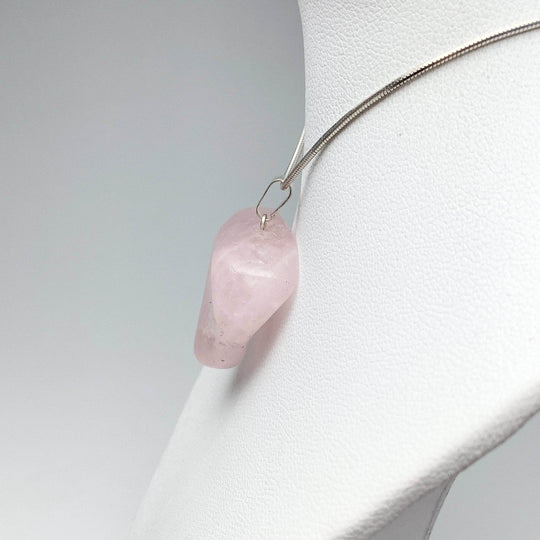 Rose Quartz Tumble Pendant - Rocks and Gems Canada