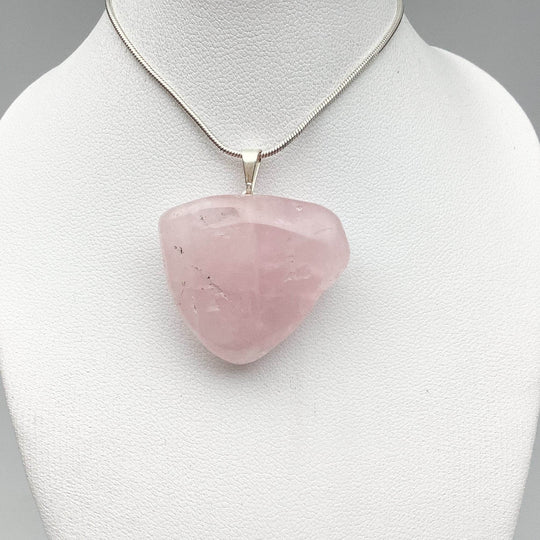 Rose Quartz Tumble Pendant - Rocks and Gems Canada