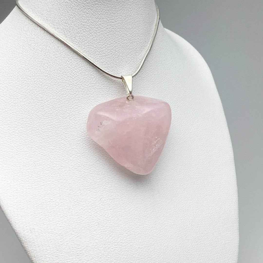 Rose Quartz Tumble Pendant - Rocks and Gems Canada
